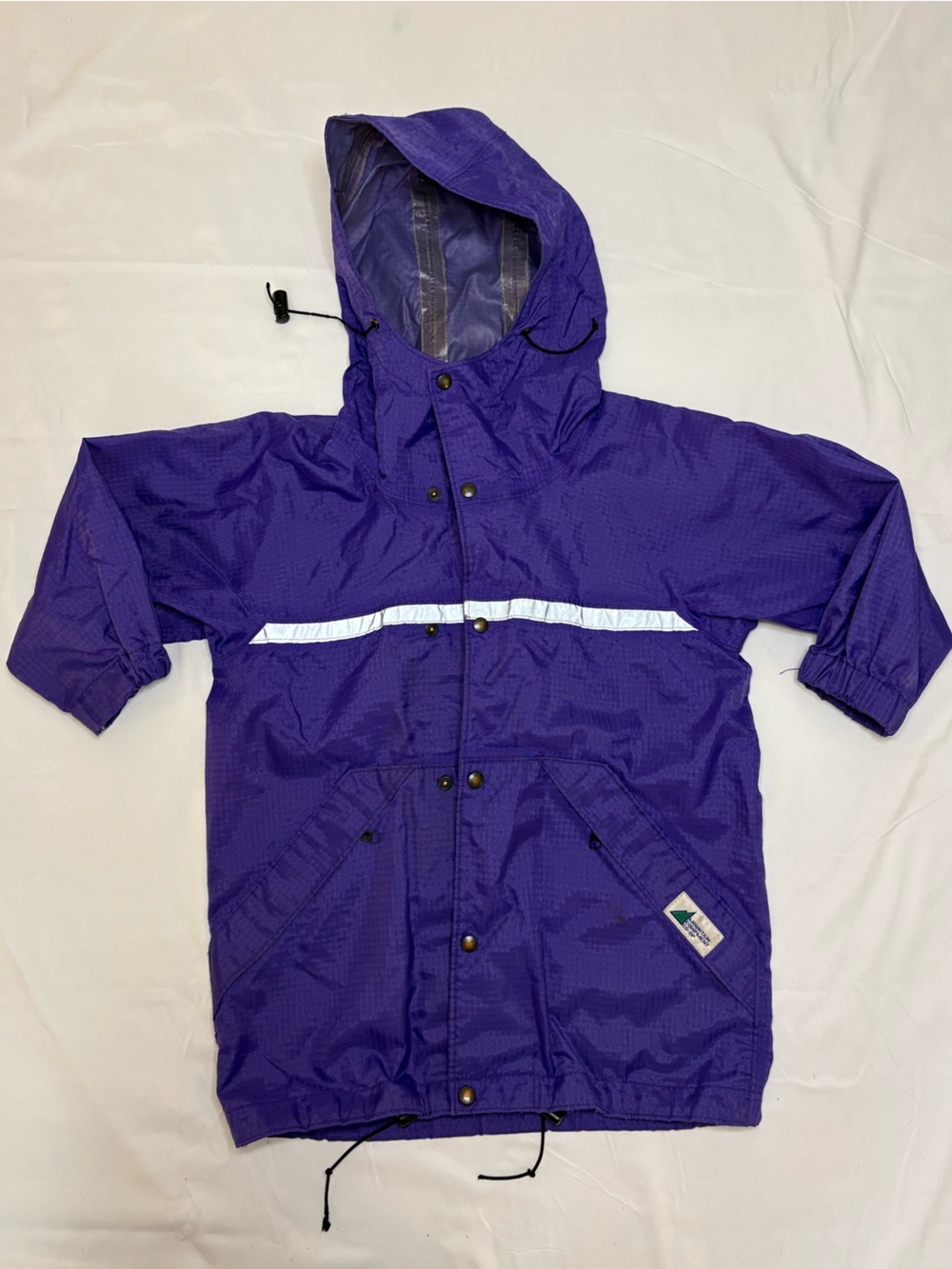 Vintage Purple Kids Raincoat with Hood